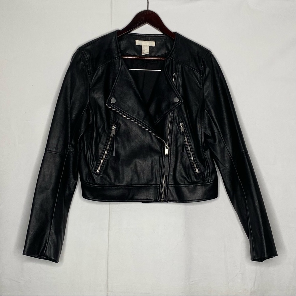 Pleather biker jacket H&M